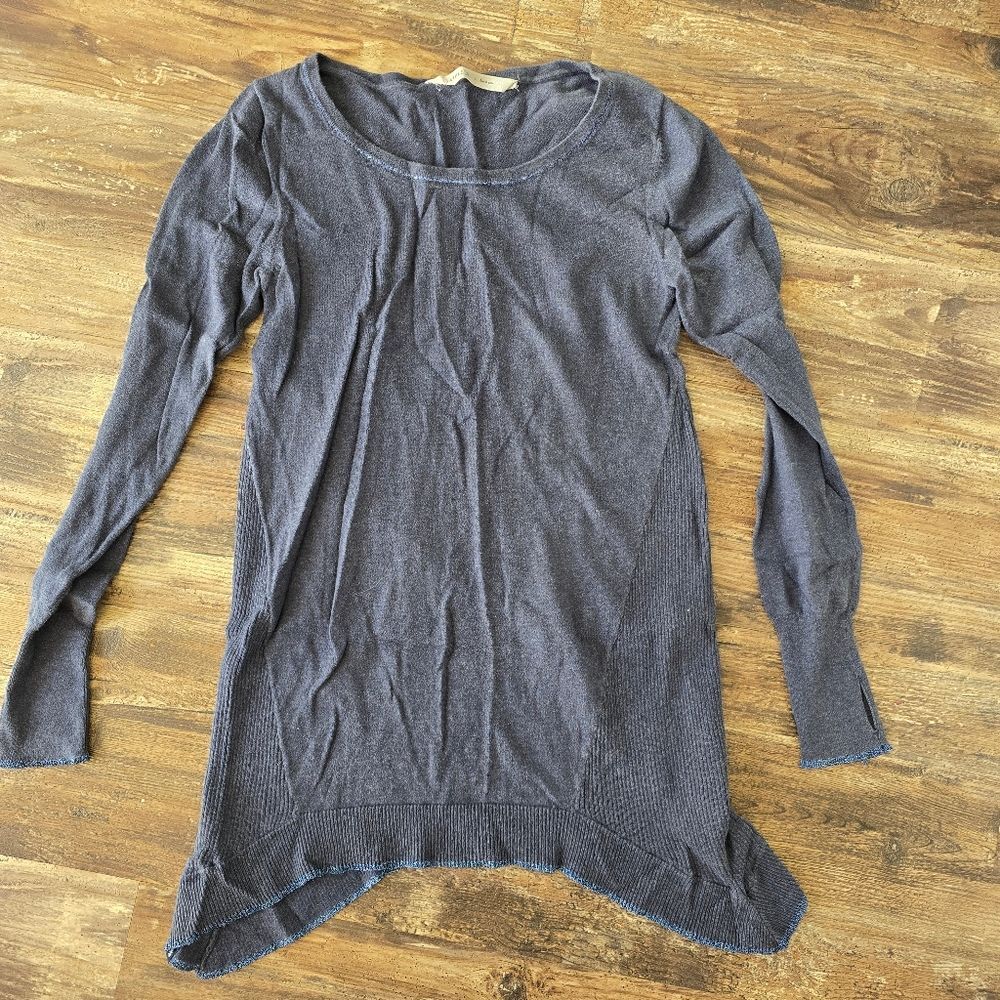 Athleta Blue Gray Lightweight Tunic Sweater Size Small S Cotton Cashmere